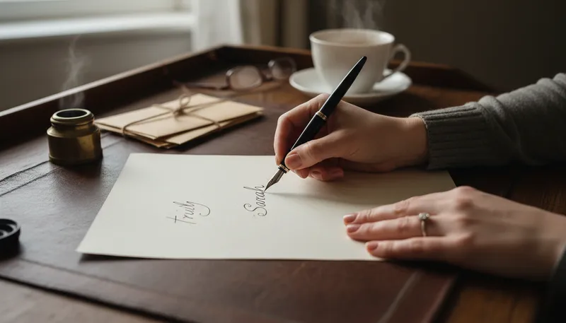 Illustration of yours truly: a way to sign off a letter.