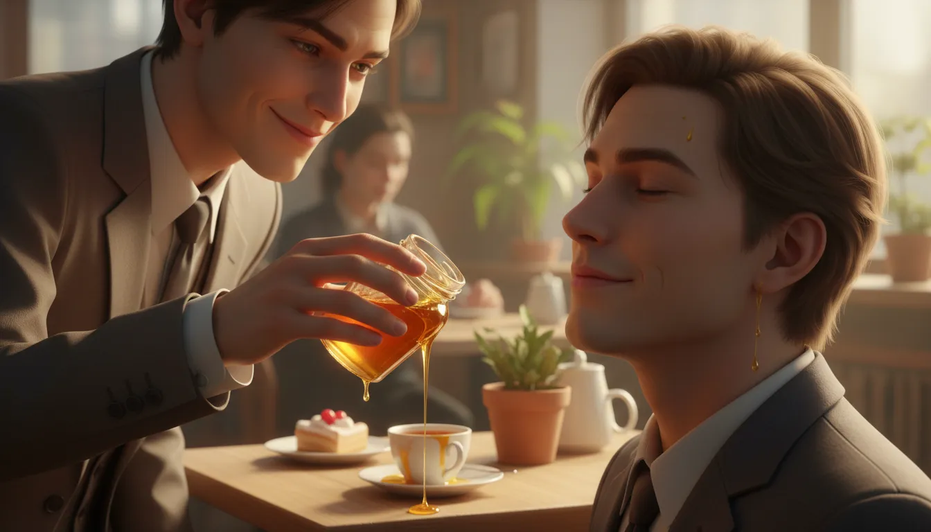 Hình minh họa cho pour honey in one's ear: Flatter someone insincerely.