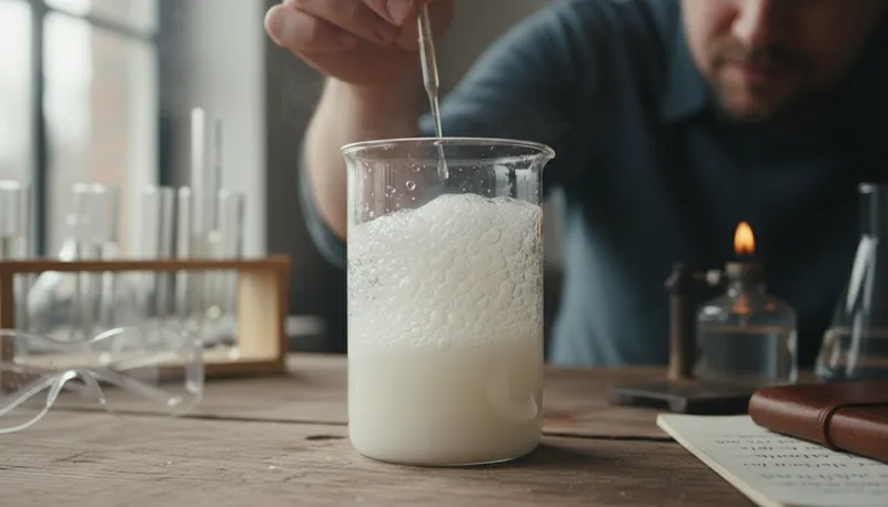 Illustration of alkali: A basic substance that dissolves in water.
