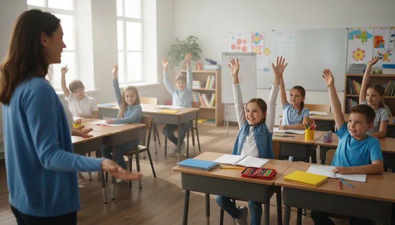 Illustration of hands up: Raise hands as a signal.