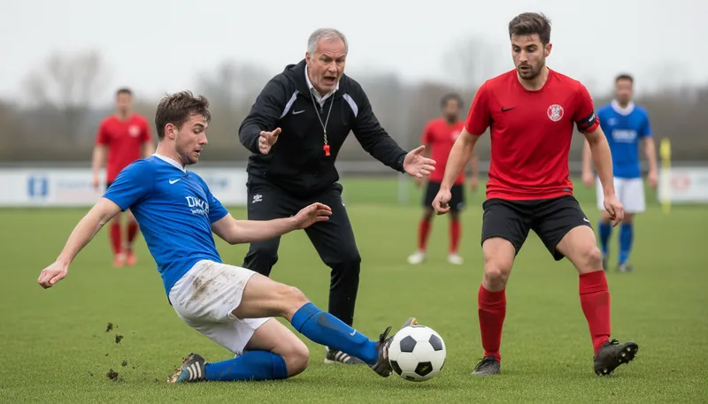 Illustration of play the ball and not the man: Focus on the game, not the opponent.