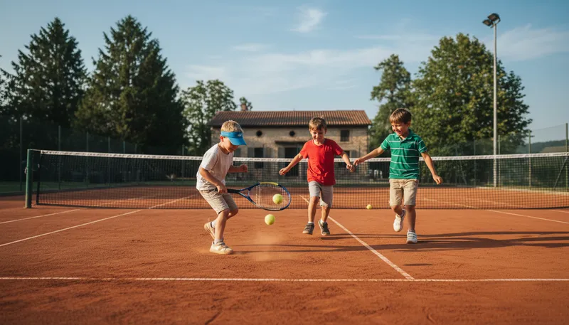 Illustration of tennis: A sport played with rackets and a ball.
