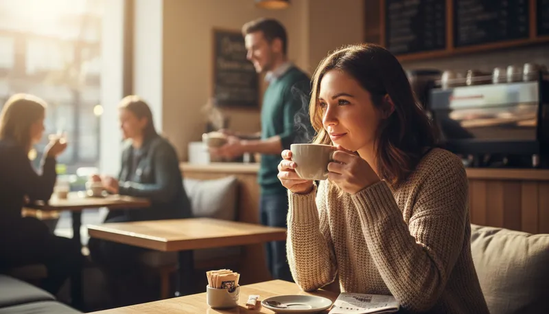 Illustration of decaf: Coffee with reduced caffeine content.