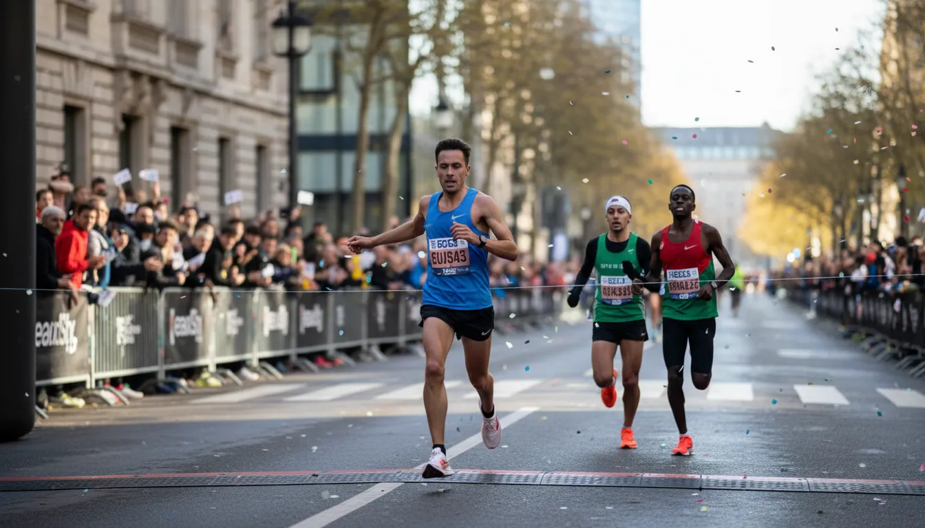 Ilustração de pip to the post: to win by a narrow margin.