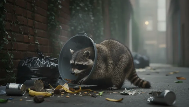 Illustration of coon: A raccoon, often seen at night.