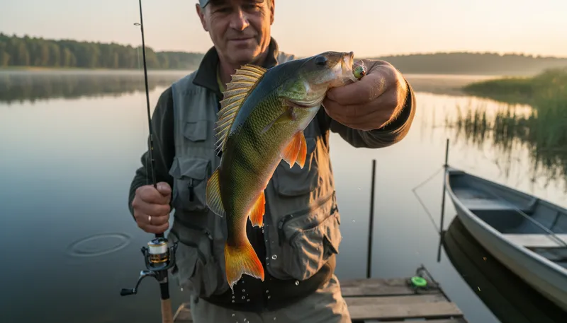 Illustration of perch: a type of fish found in freshwater