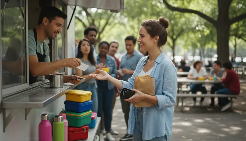 Illustration of on the cuff: making a purchase without immediate payment.