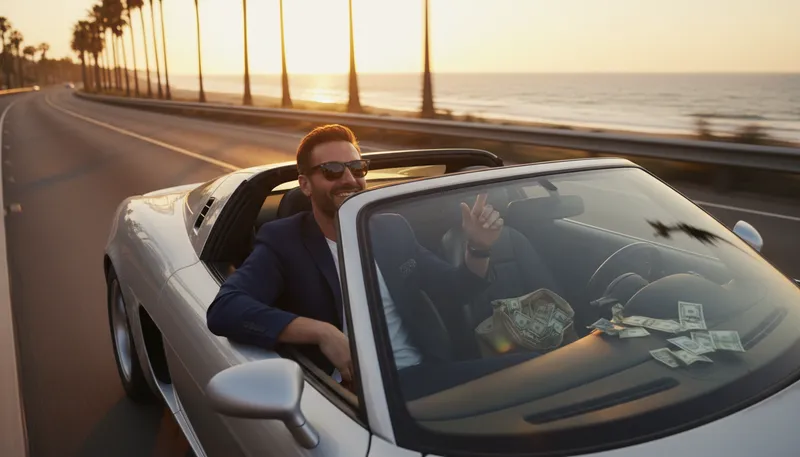 Illustration of ballin: Living luxuriously or extravagantly.