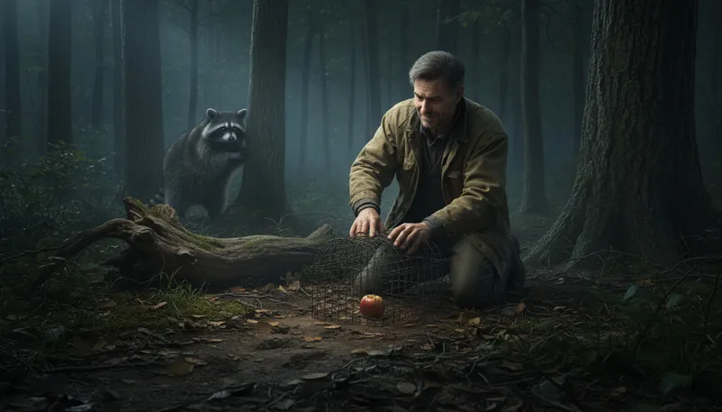 Illustration of trap: A device for catching animals or objects.