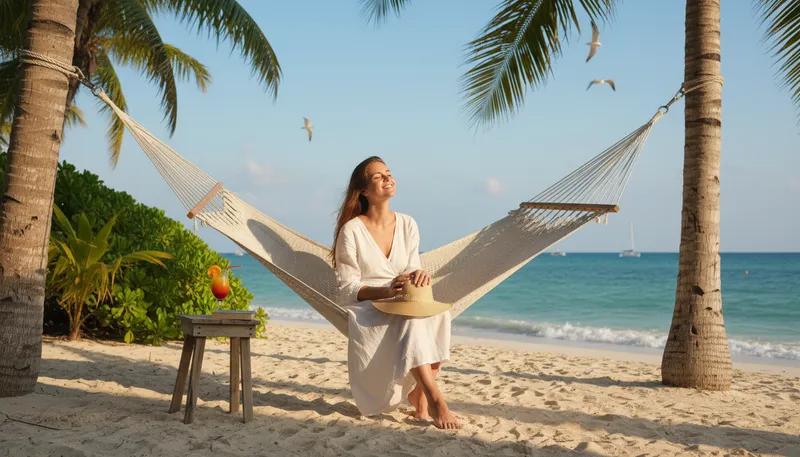 Illustration of day in the sun: A chance to enjoy success or happiness.