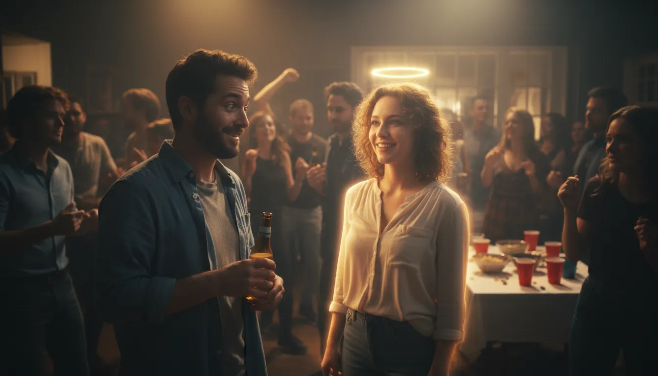 Ilustración de beer goggles: the effect of alcohol making people seem more attractive