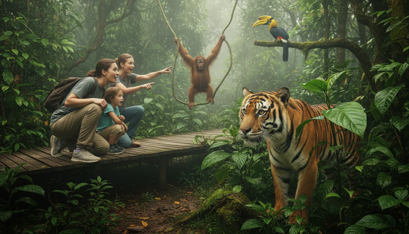 Illustrazione di Sumatra: An island in Indonesia known for biodiversity.