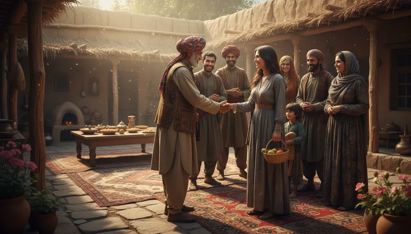 Illustration of afridi: a tribe in the Khyber Pakhtunkhwa region.