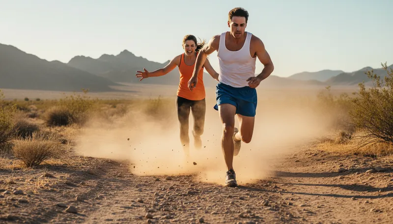 Illustration of eat someone's dust: to be left behind or outpaced