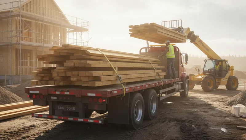 Illustration of flatbed: A truck with a flat, open platform.