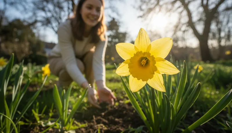 Illustration of daffodil: A yellow spring flower.