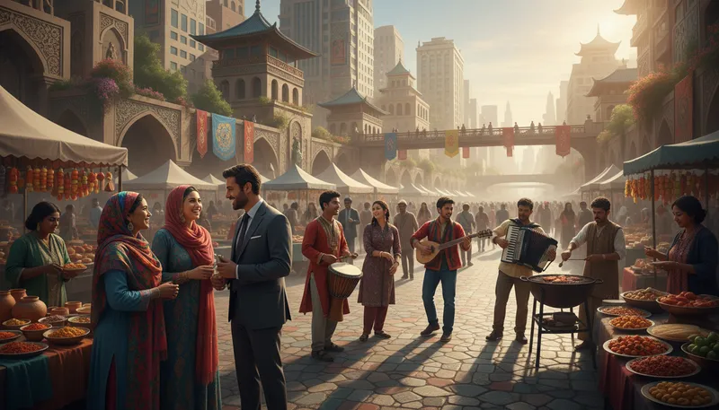 Illustration of pluralism: A system allowing multiple groups to coexist.