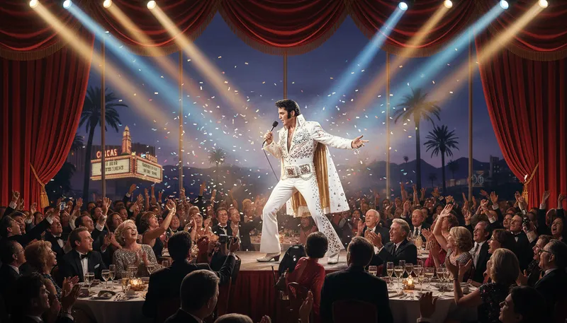 Illustration of elvis: famous rock and roll cultural icon