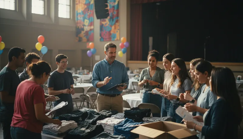 Illustration of coordinate: organize people or activities together
