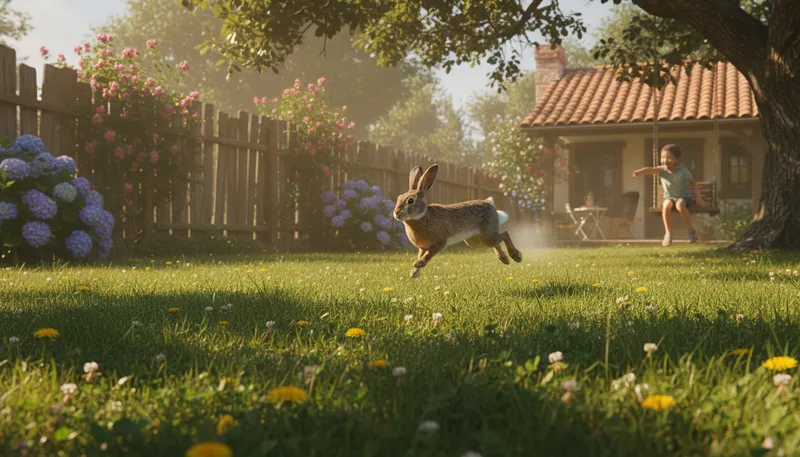 Illustration of hippity hoppity: a playful phrase suggesting jumping or hopping