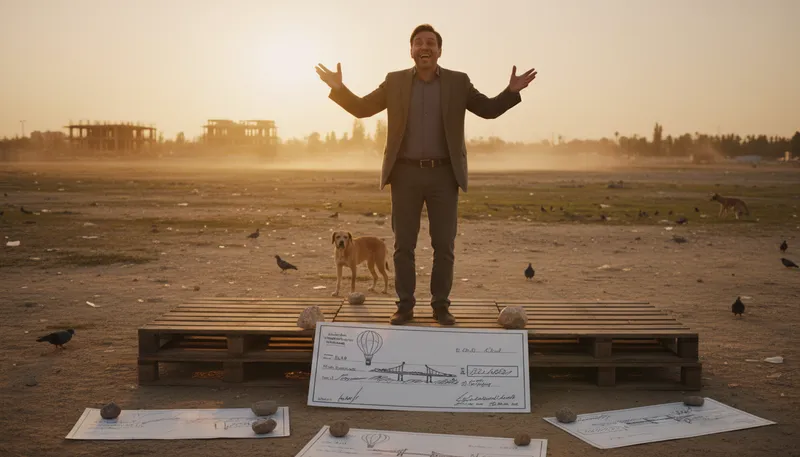 Illustration of write checks one can't cash: make promises one cannot fulfill.