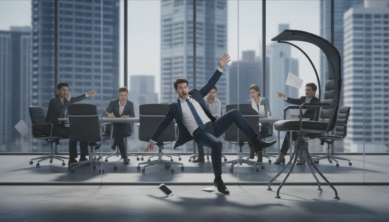 fall off one's perch का चित्र: to lose one's position or status