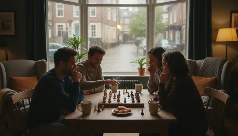 Illustration of chess: a strategic board game for two players.
