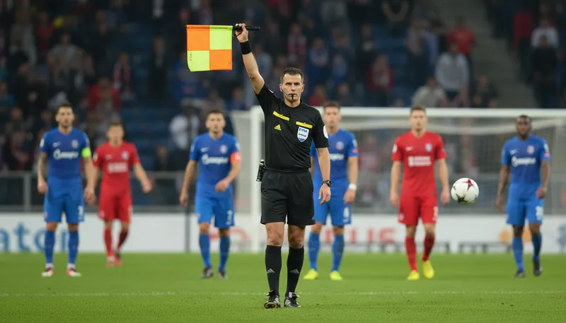 Illustration of offside: A position in soccer where a player is penalized.