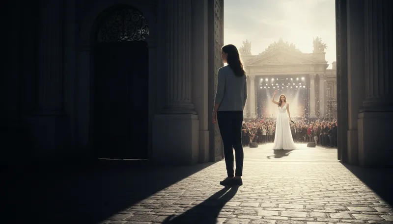 Illustration of live in the shadow of: to feel overshadowed by someone or something