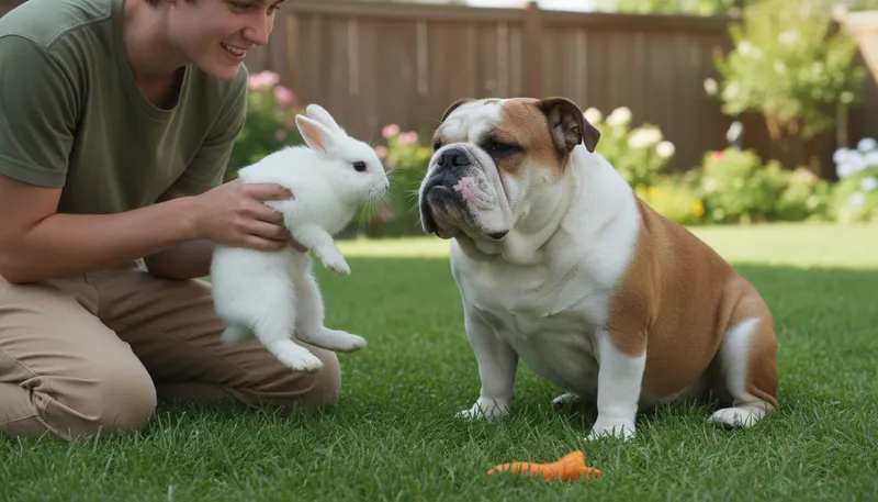 Illustration of make a rabbit bite a bulldog: to create an unlikely or impossible situation