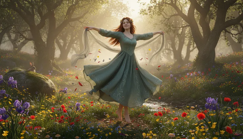 Illustration of elf: a small, magical creature from folklore