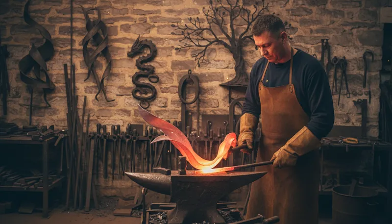 Illustration of forge: to form or make something with effort
