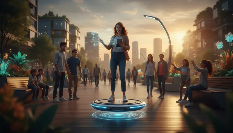 Illustration of the future is now: emphasizing immediate change or innovation