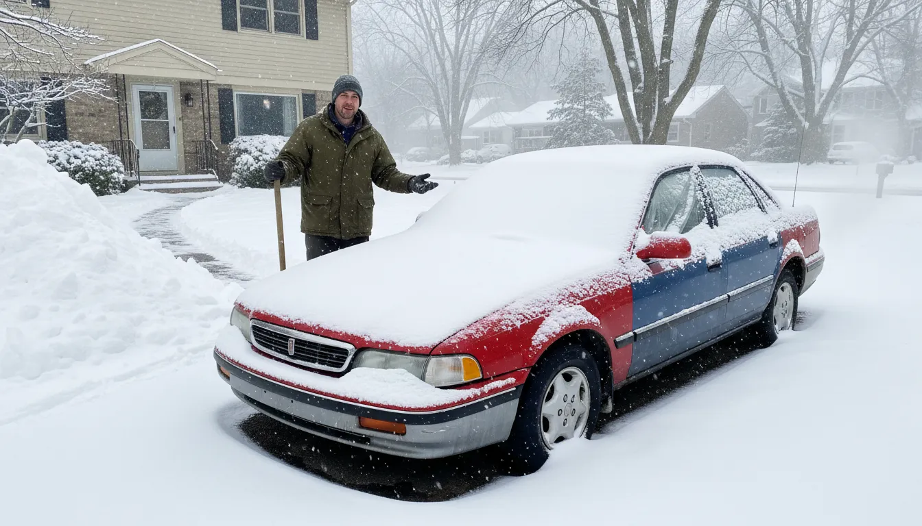 ภาพประกอบของ winter rat: an old cheap car driven during the winter