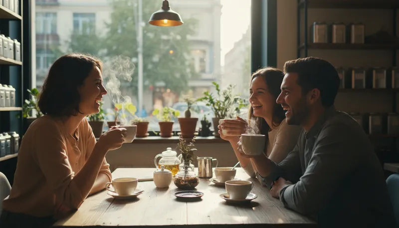 Illustration of tea: a social gathering for drinking tea