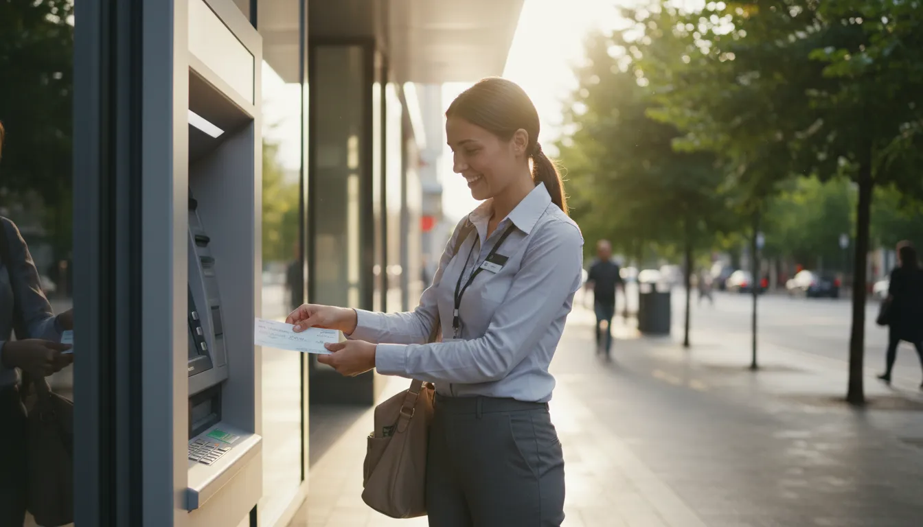 paycheckのイラスト：A printed document used to pay wages.