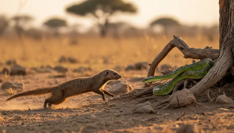 Illustration of mongoose: a small, agile mammal known for hunting snakes.