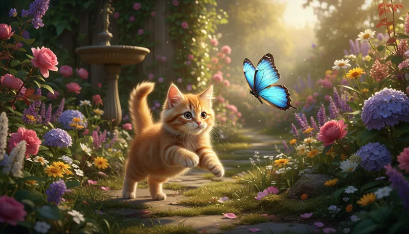 Illustration of kitty: A young cat, often playful and cute.