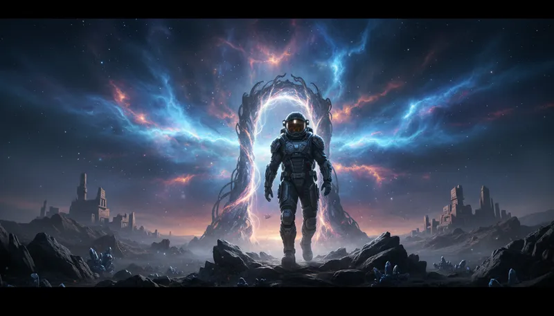 Illustration of boldly go where no man has gone before: explore unknown places with courage and determination
