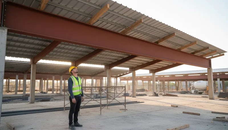 Illustration of girder: A large beam used in building structures.