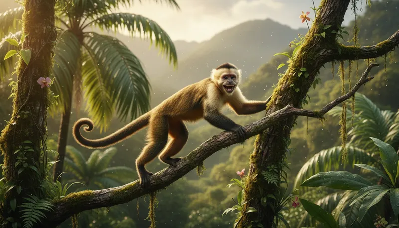 Illustration of monkey: A playful primate often found in trees.