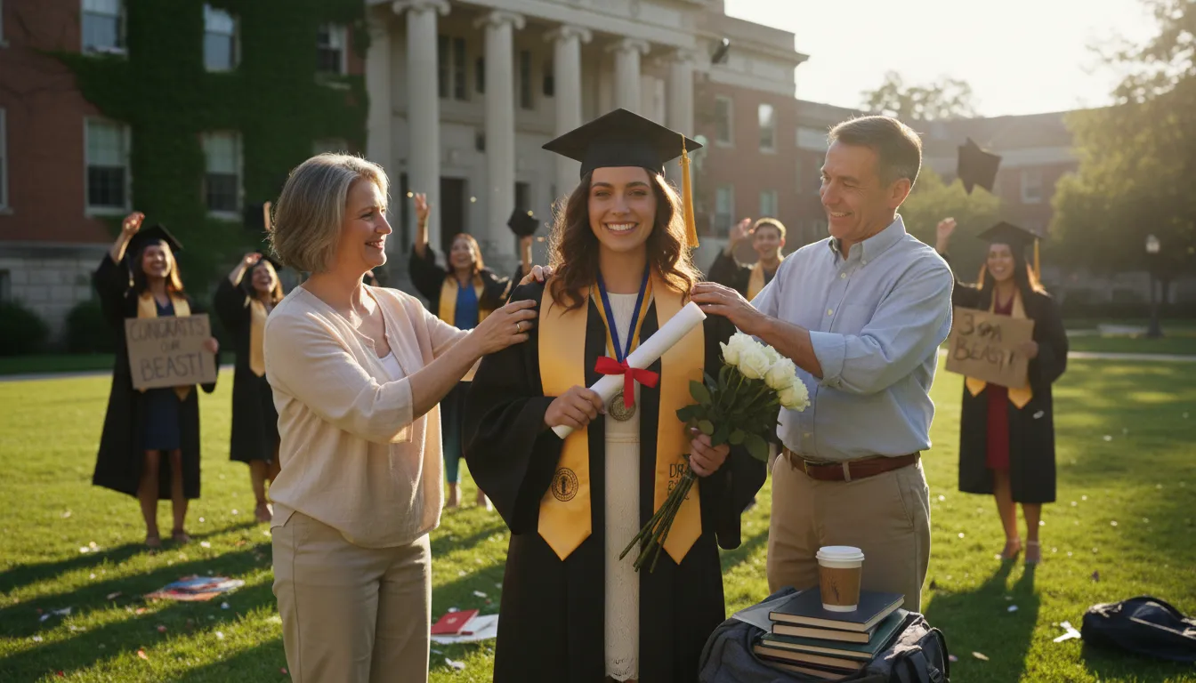 laude 的插圖：high praise for academic success