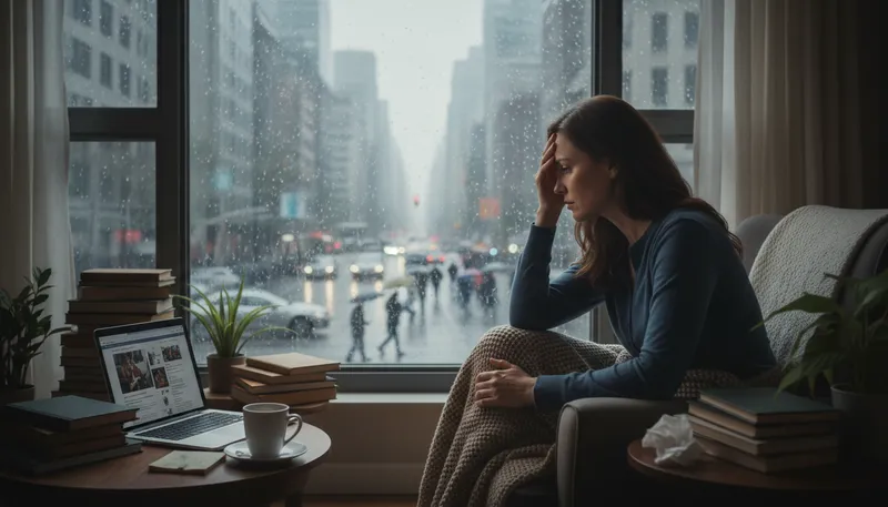 Illustration of the world is too much with someone: Someone is overwhelmed by life's demands.