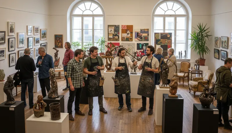 Illustration of assemblage: A collection of items or people gathered.