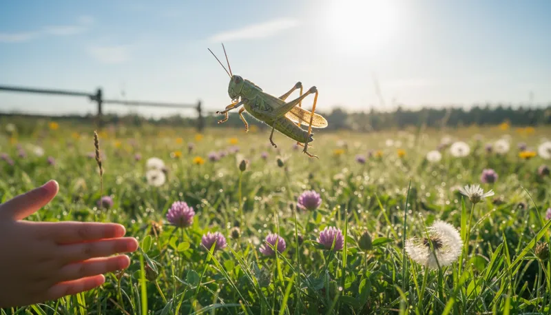Illustration of grasshopper: An insect known for jumping.
