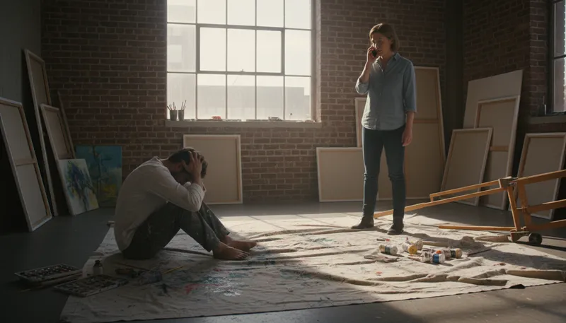 Illustration of on the canvas: in a vulnerable or exposed position