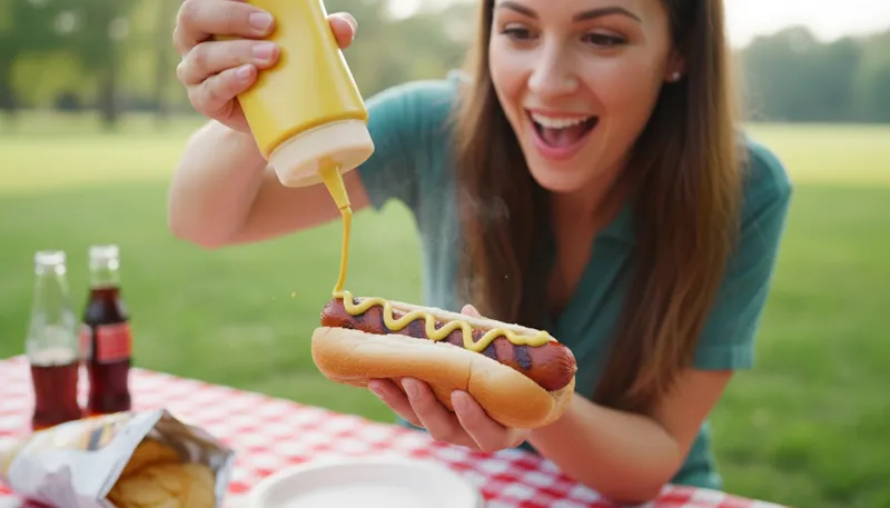 Illustration of mustard: a yellow condiment made from seeds