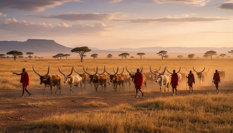 Illustration of masai: A nomadic tribe from East Africa.