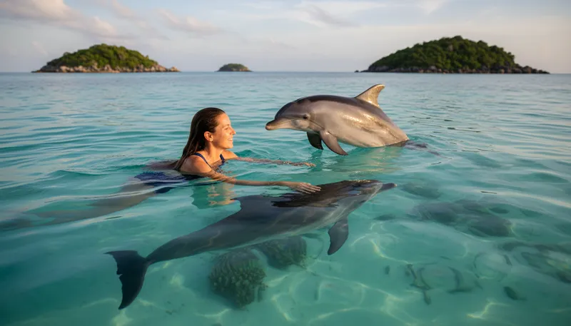 Illustration of delphine: A feminine name; often refers to dolphins.