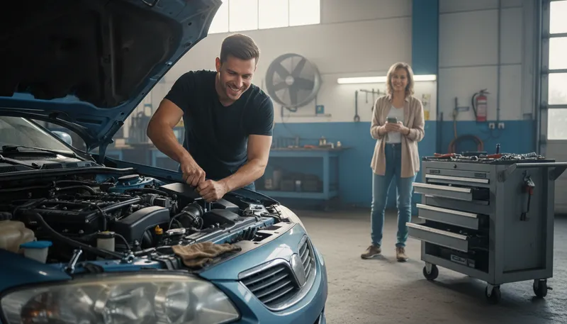 Illustration of mechanic: A person who repairs vehicles or machinery.